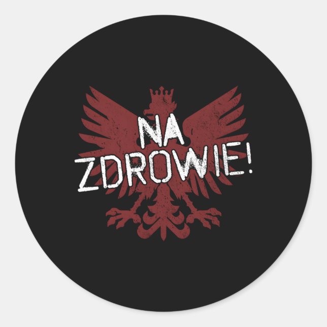 Na Zdrowie Polnischer Falcon Runder Aufkleber (Vorderseite)
