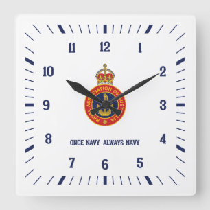 NAA-Uhr (weiß) Quadratische Wanduhr