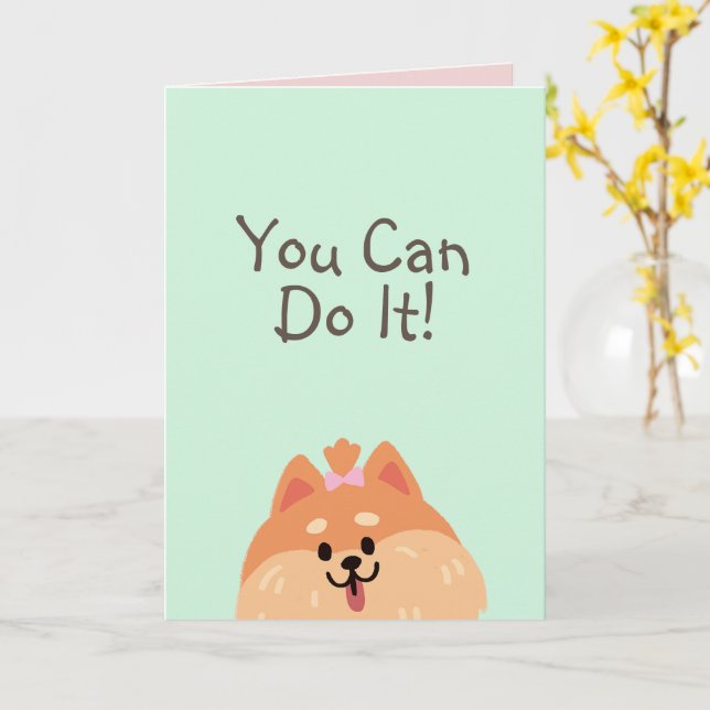 N'abandonnez jamais et mignonne carte de chien (Fleur jaune)