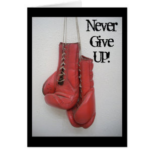 N'abandonnez jamais les gants de boxe de carte