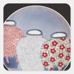 Nabeshima Dish, Edo Periode Quadratischer Aufkleber