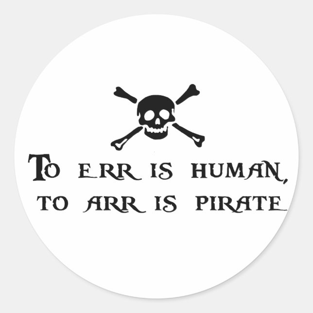 nach Arr ist Pirate Runder Aufkleber (Vorderseite)