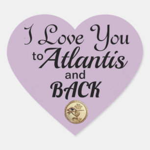 Nach Atlantis und zurück - Gold Logo Herz Sticker
