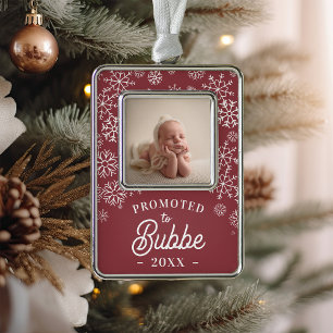 Nach Bubbe befördert Baby Foto Oma Rahmen-Ornament Silber