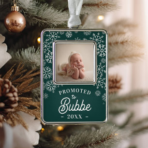 Nach Bubbe befördert   Baby Foto Oma Rahmen-Ornament Silber