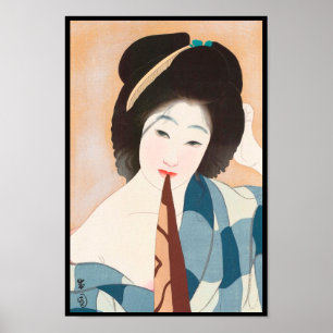Nach dem Bath Shima Seien japanische Vintage Dame Poster