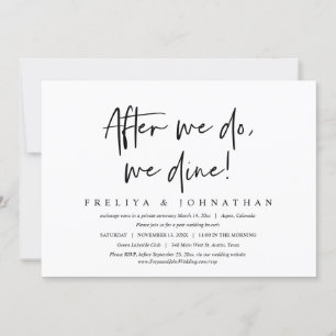Nach dem Essen essen wir, Hochzeitsfeier Einladung