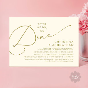 Nach dem Essen essen wir, romantisches Hochzeitses Einladung