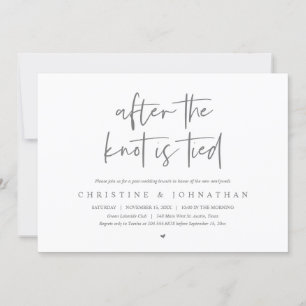 Nach dem Knoten gebunden, Elopement Post Hochzeit Einladung