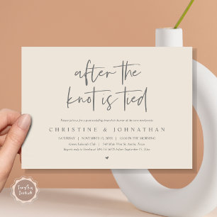 Nach dem Knoten gebunden, Elopement Post Hochzeit  Einladung