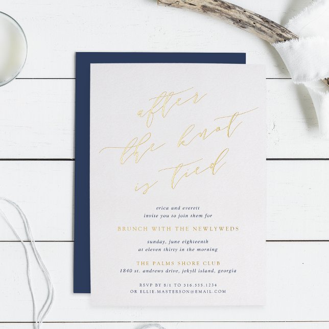 Nach dem Knoten ist tied | Post Wedding Brunch Folieneinladung (Von Creator hochgeladen)