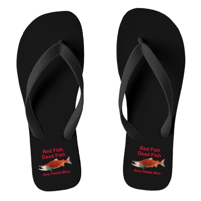 Nach dem Lachs - Stopp der Kieselmine Flip Flops (Fußbett)