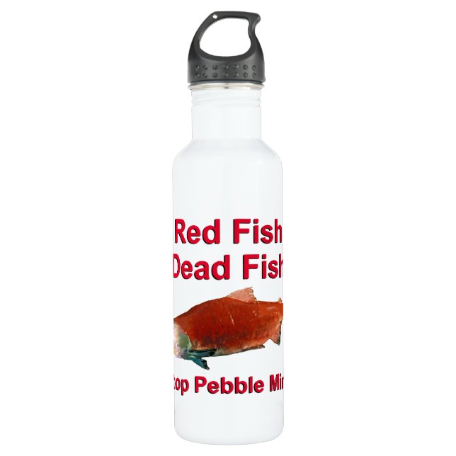 Nach dem Lachs - Stopp der Kieselmine Trinkflasche (Vorderseite)