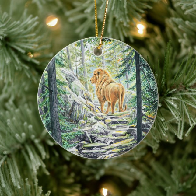 Nach dem Löwen - Keramik Ornament (Baum)