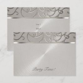 Nach dem Party Elegant Alle Silver Filigree Wirbel Einladung