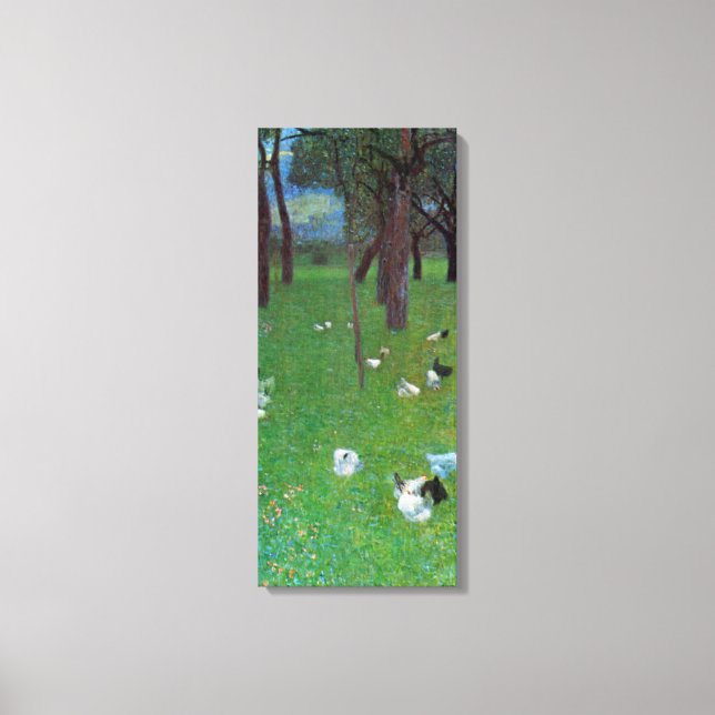 Nach dem Regen, Gartenhühner von Gustav Klimt Leinwanddruck (Vorderseite)