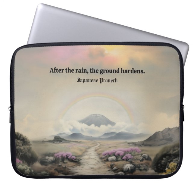Nach dem Regen (Japanische Wasserfarbenlandschaft  Laptopschutzhülle (Vorderseite)
