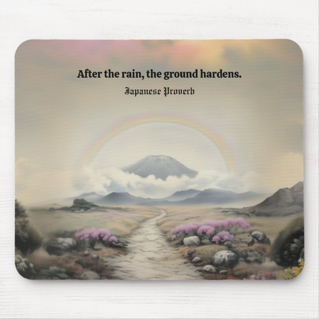 Nach dem Regen (Japanische Wasserfarbenlandschaft  Mousepad (Vorne)
