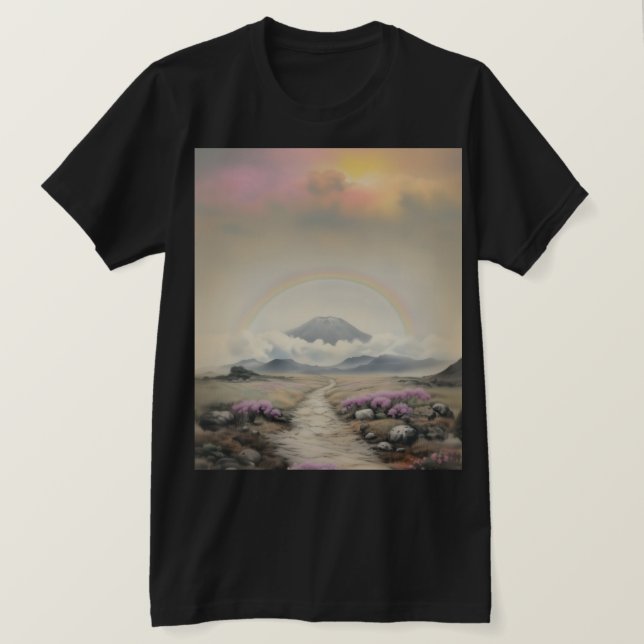 Nach dem Regen (Japanische Wasserfarbenlandschaft  T-Shirt (Design vorne)