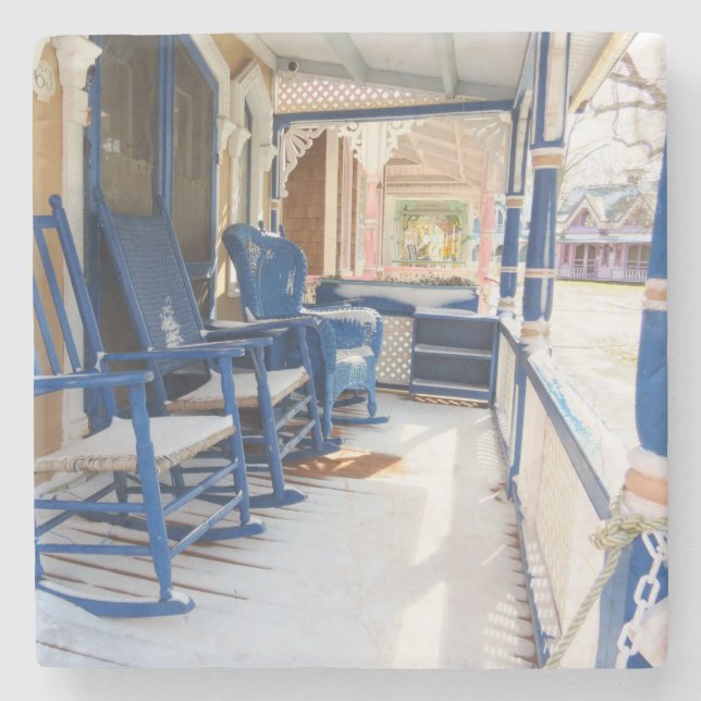 Nach dem Schneefall - Martha's Vineyard Steinuntersetzer (Vorderseite)