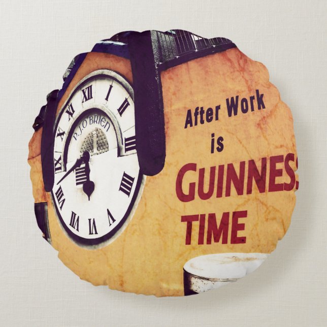 Nach der Arbeit Rundes Kissen (Vorderseite)