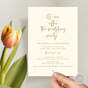 Nach der Hochzeit, Black, Elopement Party Einladung