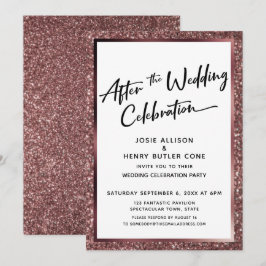 Nach der Hochzeitsfeier Rose Gold Glitzer Einladung