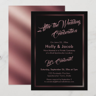 Nach der Hochzeitsfeier Rose Gold über Schwarz Einladung