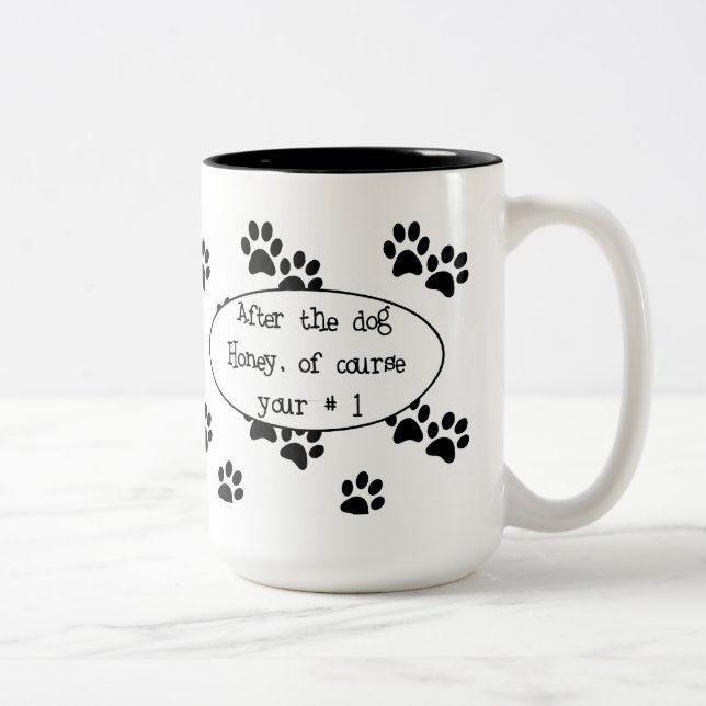 Nach der Hundehonig-Tasse Zweifarbige Tasse (Rechts)