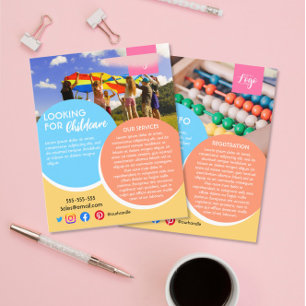 nach der Kinderbetreuung Babysitter-Kinderbetreuun Flyer