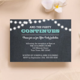 Nach der Party Einladung Aquamarine Tafelleuchten