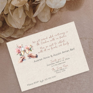 Nach der Zeremonie Hochzeit Einladung Postkarte
