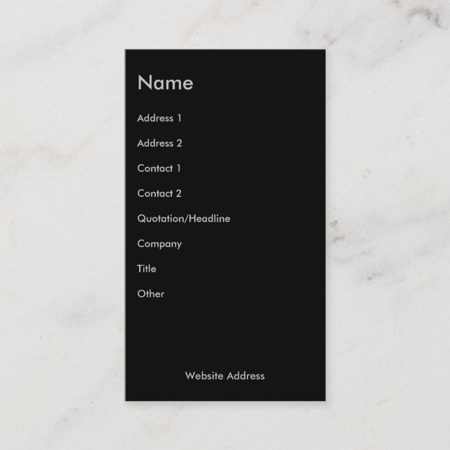 Nach Dunkelheit Visitenkarte (Vorderseite)