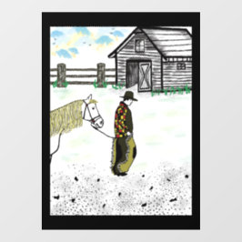 Nach einer Pferdereise Fensteraufkleber