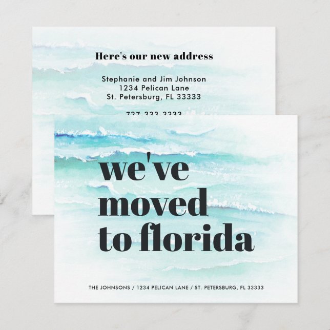 Nach Florida Ocean Waves verschoben - neue Adresse Ankündigung (Vorne/Hinten)