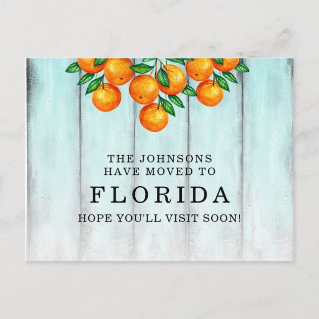 Nach Florida Orange Aqua Fence überführt - neue Ad Ankündigungspostkarte (Vorderseite)