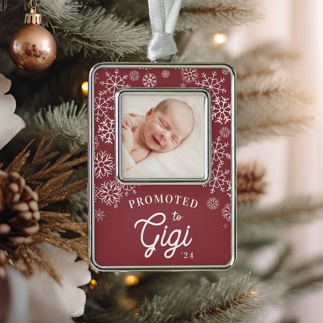 Nach Gigi befördert | Baby Foto Oma Rahmen-Ornament Silber (Von Creator hochgeladen)