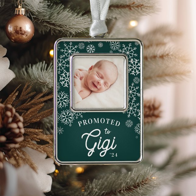 Nach Gigi befördert | Baby Foto Oma Rahmen-Ornament Silber (Von Creator hochgeladen)