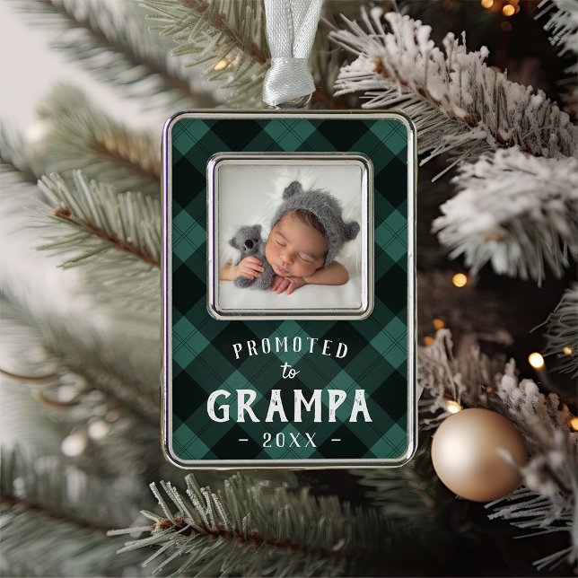 Nach Grampa befördert | Foto Grandpa Rahmen-Ornament Silber (Von Creator hochgeladen)