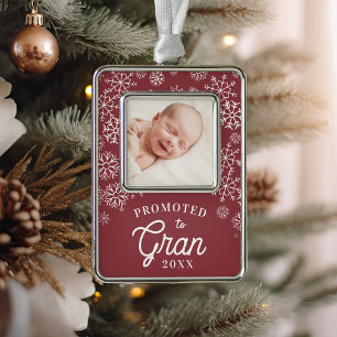 Nach Gran befördert Baby Foto Oma Rahmen-Ornament Silber