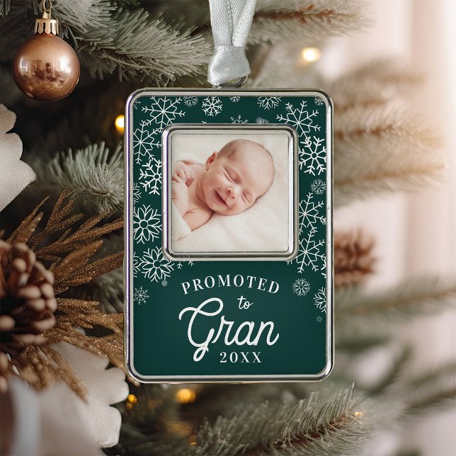 Nach Gran befördert | Baby Foto Oma Rahmen-Ornament Silber (Von Creator hochgeladen)