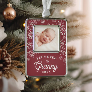Nach Granny befördert Baby Foto Oma Rahmen-Ornament Silber