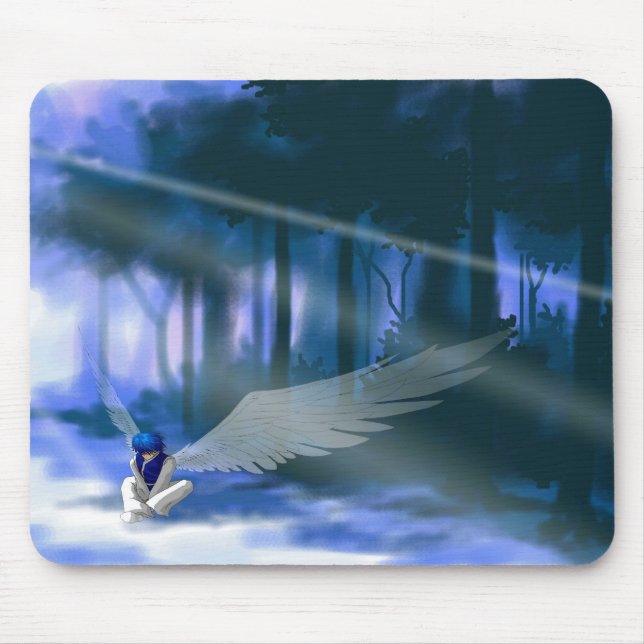"Nach hellem" Engel Mousepad suchend (Vorne)