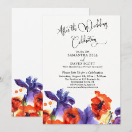 Nach Hochzeit feiern Red Poppies Lila Iris Einladung
