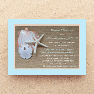 Nach-Hochzeitsempfang-Einladungen - Beach Burlap Einladung