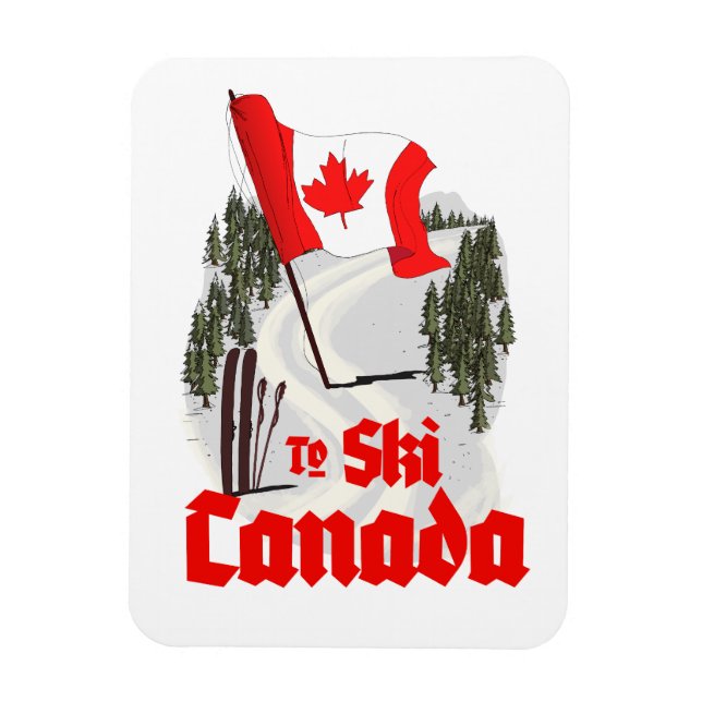 Nach Kanada Skifahren Magnet (Vertikal)