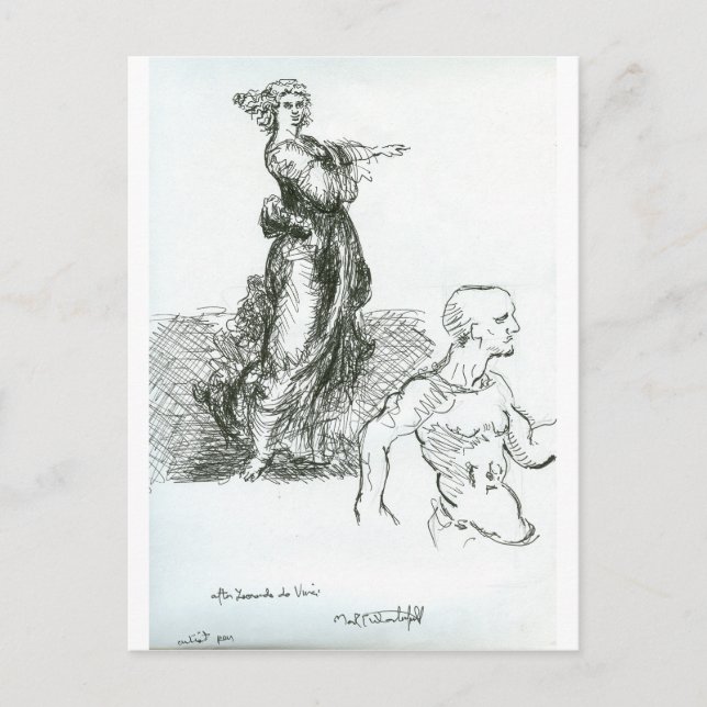 Nach Leonardo da Vinci "Geht!" Postkarte (Vorderseite)