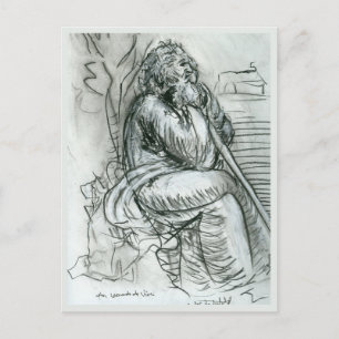 Nach Leonardo da Vinci Selbstportrait Postkarte