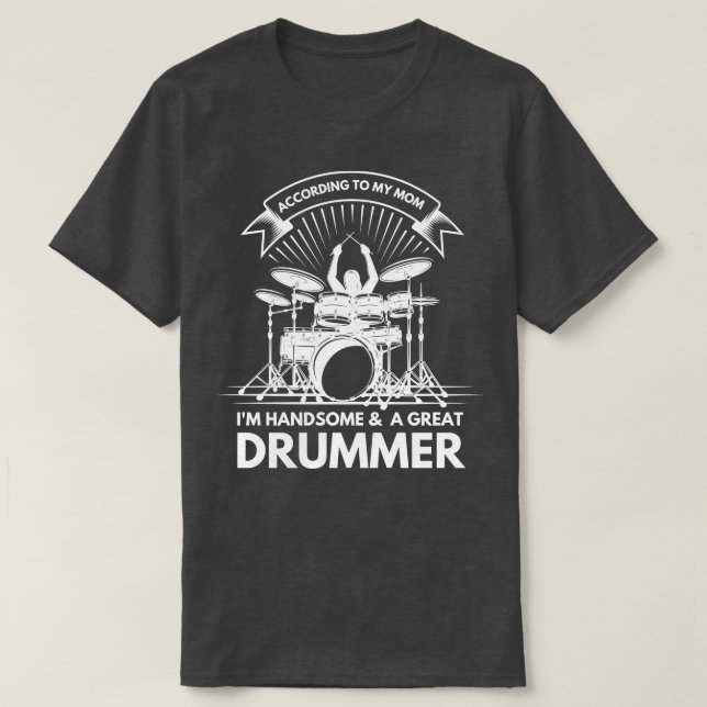 Nach meiner Mama bin ich schön und ein großes Drum T-Shirt (Design vorne)