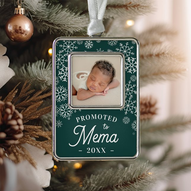 Nach Mema befördert | Baby Foto Oma Rahmen-Ornament Silber (Von Creator hochgeladen)